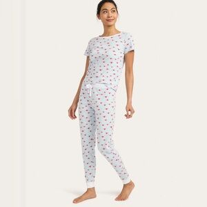 NWT Cozyland baby Jean jogger set in angel hearts sky